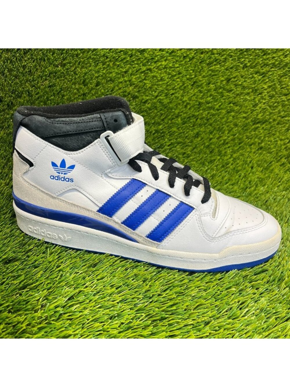 Adidas Originals Forum Mid Mens Size 11.5 White Blue Casual Shoes Sneakers